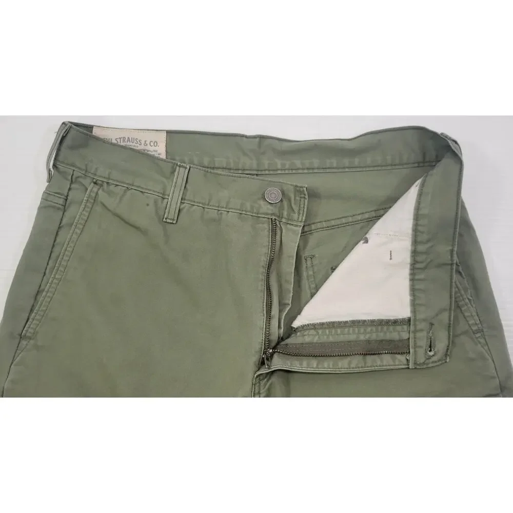 F8) Levi’s Strauss & Co. Men Olive Green Khaki Jeans Cotton 33x30